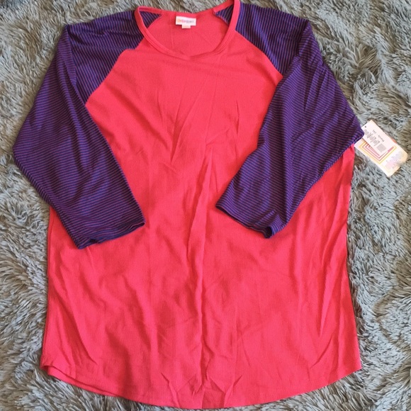 LuLaRoe Tops - LuLaRoe Rib Knit Randy Pink & Blue Size 3x NWT